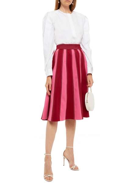 Valentino Striped Jersey Skirt In Multi