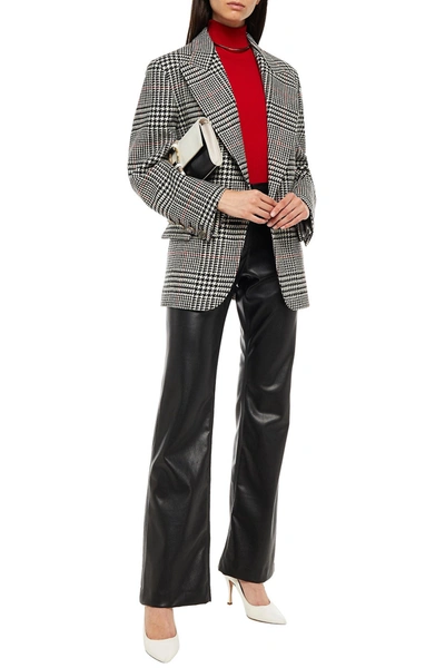 Alexandre Vauthier Prince Of Wales Checked Wool Blazer In Black