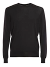 Drumohr Crew Neck Cashmere-blend Jumper In Black
