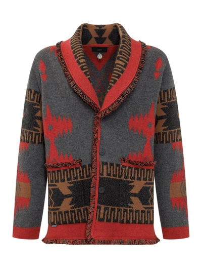 Alanui Cashmere-rich Jacquard Cardigan In Multicolor