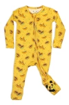 Bellabu Bear Kids' Papaya Convertible Footie Pajamas In Papaya