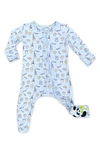 BELLABU BEAR KIDS' MILK & COOKIES BLUE CONVERTIBLE FOOTIE pyjamas,BB1P00LS103