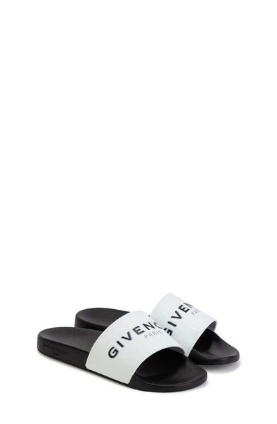 Givenchy Kids Black And White Slipper With White Logo