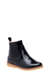 Elephantito Girl's Patent Leather Ankle Boots, Toddler/kids In Patent Black
