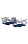 Open Spaces Set Of 2 Large Wire Baskets In Navy