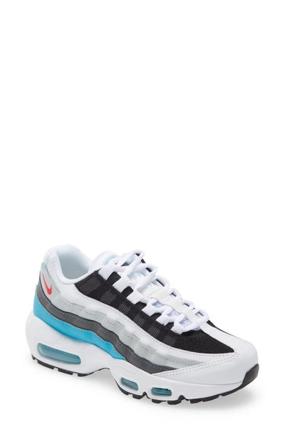 Nike Air Max 95 Recraft Gs Sneaker In White/ Fusion Red/ Blue