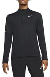 Nike Dri-fit Element Half Zip Running Pullover In Black/ Reflective Silver