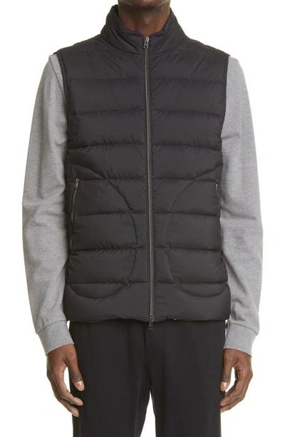 Herno Legend Matte Nylon Down Puffer Vest In Nero