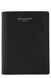 Saint Laurent Textured Leather Bifold Wallet In Black
