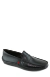Marc Joseph New York Hamilton Penny Strap Driving Loafer In Black Napa