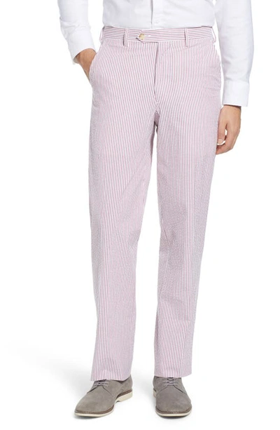 Berle Flat Front Seersucker Pants In Pattern