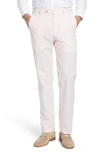 Berle Flat Front Seersucker Pants In Pink