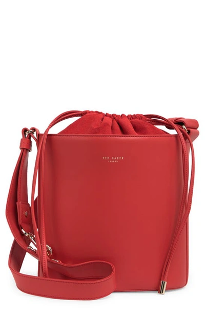 Ted Baker Equesa Equestrian Bucklet Leather Bucket Bag In Dark