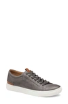 Johnston & Murphy Banks Lace To Toe Sneaker In Gray Italian Washed Sheepskin