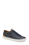 Johnston & Murphy Lace To Toe Sneaker In Navy Italian Washed Sheepskin