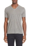 JOHN VARVATOS LINEN SLIM FIT V-NECK T-SHIRT,K736N4-QL6