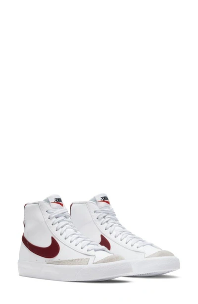 Nike Kids' Blazer Mid '77 Vintage Sneaker In White/ Team Red/ Black