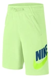 Nike Kids' Sportswear Club Athletic Shorts (big Boy) In Light Liquid Lime