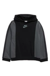 Nike Sportswear Amplify Big Kids' Pullover Hoodie In Black/smkgry