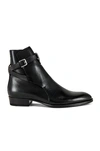 Saint Laurent Buckle-fastened Ankle Boots In Nero