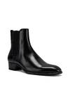 Saint Laurent Leather Wyatt Chelsea Boots In Nero