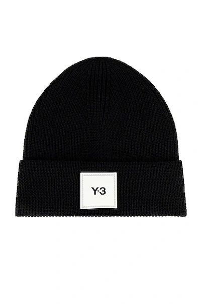 Y-3 Logo-patch Merino Beanie In Black