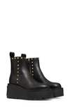 Valentino Uniqueform Leather Ankle Boots In Nero