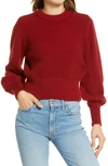 French Connection Jamie Textured Cotton Sweater In Bloodstone