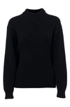 Alaïa English Ribbed Wool & Cashmere Sweater In Noir