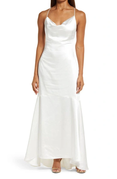 Elliatt Aisle Satin Slipdress In White