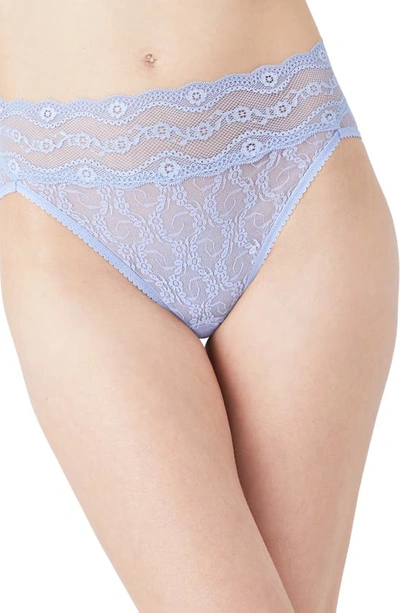 B.tempt'd By Wacoal Lace Kiss High Cut Panties In Brunnera Blue