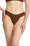 Hanky Panky Breathe Natural Thong In Mahogany