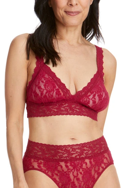 Hanky Panky Crossover Padded Bralette In Cranberry