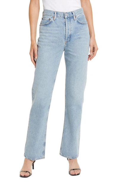 Agolde Lana Organic Cotton Straight Leg Jeans In Blue