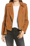 Allsaints Womens Rust Brown Balfern Suede Biker Jacket 10