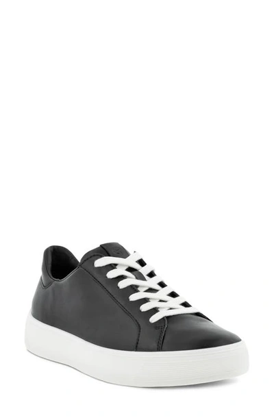 Ecco Street Tray Sneaker In Black Leather