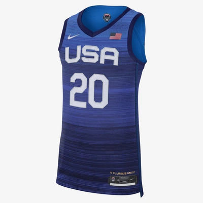 Nike Usa (road) Authentic  Men's Basketball Jersey In Blue