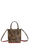 CHRISTIAN LOUBOUTIN MINI CABATA CHEETAH PRINT LEATHER TOTE,3215253