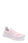 Apl Athletic Propulsion Labs Techloom Breeze Knit Running Shoe In White / Magenta / Neon Peach