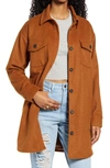 Thread & Supply Long Shirt Jacket In Copper