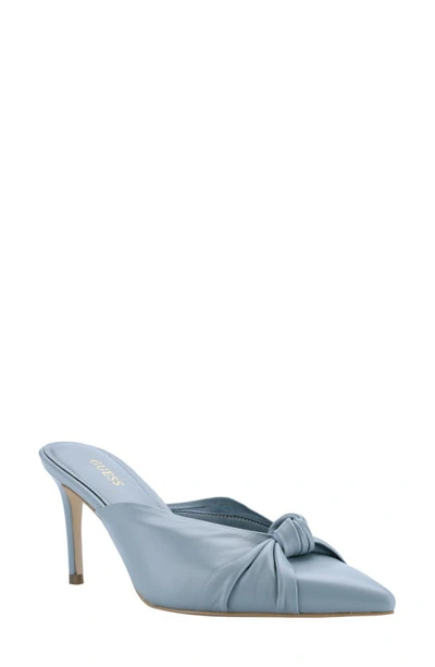 Guess Akela Pointed Toe Pump In Light Gray Leather