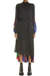 SACAI X KAWS LONG SLEEVE CHIFFON DRESS,21-05681