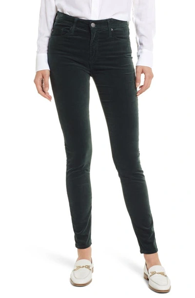 Ag Velvet Farrah High Rise Skinny Trousers In Super Black