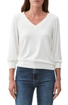 Michael Stars Gabriella V-neck Top In Chalk