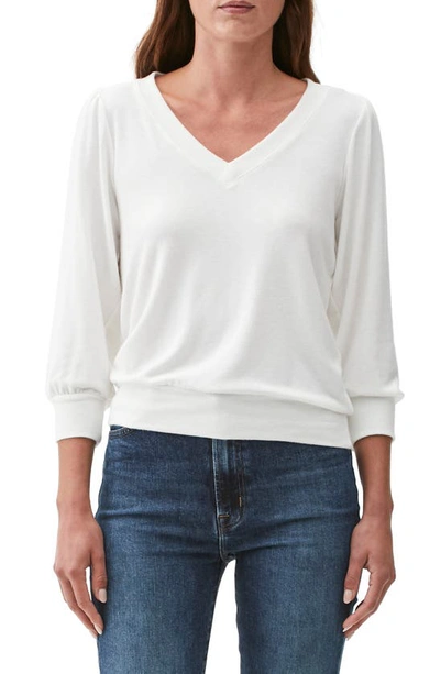 Michael Stars Gabriella V-neck Top In Chalk