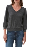 Michael Stars Gabriella V-neck Top In Charcoal