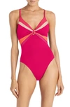 Robin Piccone Billie Knotted One-piece Swimsuit In Diva