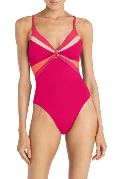 Robin Piccone Billie Knotted One-piece Swimsuit In Diva