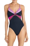 Robin Piccone Billie Knotted One-piece Swimsuit In Crew