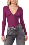 Free People Lindsey Plunge V-neck Top In Alkanet
